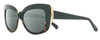 Profile View of Reptile Liana Designer Polarized Reading Sunglasses with Custom Cut Powered Smoke Grey Lenses in Black Tokyo Tortoise Ladies Butterfly Full Rim Acetate 55 mm