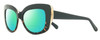 Profile View of Reptile Liana Designer Polarized Reading Sunglasses with Custom Cut Powered Green Mirror Lenses in Black Tokyo Tortoise Ladies Butterfly Full Rim Acetate 55 mm