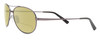 Profile View of Reptile Madagascar Designer Polarized Reading Sunglasses with Custom Cut Powered Sun Flower Yellow Lenses in Dark Gray Unisex Pilot Full Rim Titanium 59 mm