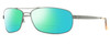 Profile View of Reptile Pecos Designer Polarized Reading Sunglasses with Custom Cut Powered Green Mirror Lenses in Dark Gun Metal Silver Mens Pilot Full Rim Metal 67 mm