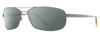 Profile View of Reptile Pecos Designer Polarized Reading Sunglasses with Custom Cut Powered Smoke Grey Lenses in Dark Gun Metal Silver Mens Pilot Full Rim Metal 67 mm