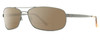 Profile View of Reptile Pecos Designer Polarized Reading Sunglasses with Custom Cut Powered Amber Brown Lenses in Dark Gun Metal Silver Mens Pilot Full Rim Metal 67 mm