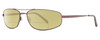 Profile View of Reptile Sierra Designer Polarized Reading Sunglasses with Custom Cut Powered Sun Flower Yellow Lenses in Espresso Dark Brown Unisex Pilot Full Rim Metal 60 mm