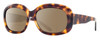 Profile View of Reptile Woma Designer Polarized Reading Sunglasses with Custom Cut Powered Amber Brown Lenses in Burl Wood Tortoise Havana Ladies Oval Full Rim Acetate 55 mm