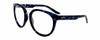Profile View of Smith Optics Bridgetown-JBW Designer Reading Eye Glasses in Crystal Navy Blue Tortoise Havana Silver Ladies Round Full Rim Acetate 54 mm