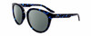 Profile View of Smith Optics Bridgetown-JBW Designer Polarized Reading Sunglasses with Custom Cut Powered Smoke Grey Lenses in Crystal Navy Blue Tortoise Havana Silver Ladies Round Full Rim Acetate 54 mm