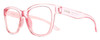 Profile View of Smith Optics Caper-35J Designer Blue Light Blocking Eyeglasses in Crystal Blush Pink Ladies Panthos Full Rim Acetate 53 mm