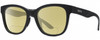 Profile View of Smith Optics Caper-807 Designer Polarized Reading Sunglasses with Custom Cut Powered Sun Flower Yellow Lenses in Gloss Black Unisex Panthos Full Rim Acetate 53 mm