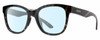 Profile View of Smith Optics Caper-WR7 Designer Blue Light Blocking Eyeglasses in Gloss Black Beige Tortoise Havana Unisex Panthos Full Rim Acetate 53 mm