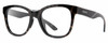 Profile View of Smith Optics Caper-WR7 Designer Blue Light Blocking Eyeglasses in Gloss Black Beige Tortoise Havana Unisex Panthos Full Rim Acetate 53 mm