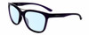 Profile View of Smith Optics Cavalier-141 Designer Blue Light Blocking Eyeglasses in Indigo Purple Crystal Silver Ladies Cat Eye Full Rim Acetate 55 mm