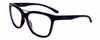 Profile View of Smith Optics Cavalier-141 Designer Progressive Lens Blue Light Blocking Eyeglasses in Indigo Purple Crystal Silver Ladies Cat Eye Full Rim Acetate 55 mm