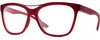 Profile View of Smith Optics Cavalier-LPA Designer Progressive Lens Blue Light Blocking Eyeglasses in Matte Maroon Red Gunmetal Ladies Cat Eye Full Rim Acetate 55 mm