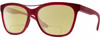 Profile View of Smith Optics Cavalier-LPA Designer Polarized Reading Sunglasses with Custom Cut Powered Sun Flower Yellow Lenses in Matte Maroon Red Gunmetal Ladies Cat Eye Full Rim Acetate 55 mm