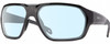 Profile View of Smith Optics Deckboss-807 Designer Blue Light Blocking Eyeglasses in Gloss Black Grey Unisex Rectangular Full Rim Acetate 63 mm