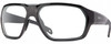 Profile View of Smith Optics Deckboss-807 Designer Blue Light Blocking Eyeglasses in Gloss Black Grey Unisex Rectangular Full Rim Acetate 63 mm