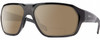 Profile View of Smith Optics Deckboss-807 Designer Polarized Reading Sunglasses with Custom Cut Powered Amber Brown Lenses in Gloss Black Grey Unisex Rectangular Full Rim Acetate 63 mm