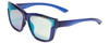 Profile View of Smith Optics Dreamline-OXZ Cat Eye Sunglasses Crystal Blue/Chromapop Green 62 mm