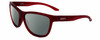 Profile View of Smith Optics Eclipse-LPA Designer Polarized Sunglasses with Custom Cut Smoke Grey Lenses in Matte Crystal Maroon Red Unisex Cat Eye Full Rim Acetate 58 mm