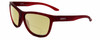 Profile View of Smith Optics Eclipse-LPA Designer Polarized Reading Sunglasses with Custom Cut Powered Sun Flower Yellow Lenses in Matte Crystal Maroon Red Unisex Cat Eye Full Rim Acetate 58 mm