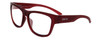 Profile View of Smith Optics Ember-LPA Designer Reading Eye Glasses in Matte Crystal Maroon Red Unisex Cat Eye Full Rim Acetate 56 mm