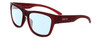 Profile View of Smith Optics Ember-LPA Designer Blue Light Blocking Eyeglasses in Matte Crystal Maroon Red Unisex Cat Eye Full Rim Acetate 56 mm