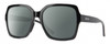 Profile View of Smith Optics Flare-807 Designer Polarized Sunglasses with Custom Cut Smoke Grey Lenses in Gloss Black Ladies Square Full Rim Acetate 57 mm