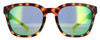 Front View of Smith Optics Founder Unisex Sunglass Tortoise Havana/Chromapop Green Mirror 55mm