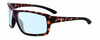 Profile View of Smith Optics Hookshot-086 Designer Blue Light Blocking Eyeglasses in Gloss Tortoise Havana Brown Satin Black Unisex Rectangular Full Rim Acetate 62 mm
