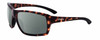Profile View of Smith Optics Hookshot-086 Designer Polarized Reading Sunglasses with Custom Cut Powered Smoke Grey Lenses in Gloss Tortoise Havana Brown Satin Black Unisex Rectangular Full Rim Acetate 62 mm