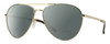 Profile View of Smith Optics Layback-J5G Designer Polarized Reading Sunglasses with Custom Cut Powered Smoke Grey Lenses in Shiny Gold Brown Tortoise Havana Unisex Pilot Full Rim Metal 60 mm