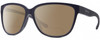 Profile View of Smith Optics Monterey-1JZ Designer Polarized Reading Sunglasses with Custom Cut Powered Amber Brown Lenses in Matte Midnight Navy Blue Unisex Panthos Full Rim Acetate 58 mm