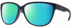 Profile View of Smith Optics Monterey-1JZ Designer Polarized Reading Sunglasses with Custom Cut Powered Green Mirror Lenses in Matte Midnight Navy Blue Unisex Panthos Full Rim Acetate 58 mm