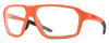 Profile View of Smith Optics Pathway-69I Designer Progressive Lens Blue Light Blocking Eyeglasses in Matte Neon Cinder Orange Mens Rectangular Full Rim Acetate 62 mm