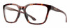 Profile View of Smith Optics Shoutout-086 Designer Reading Eye Glasses in Tortoise Havana Crystal Brown Amber Unisex Square Full Rim Acetate 57 mm