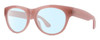 Profile View of Smith Optics Sophisticate-F45 Designer Blue Light Blocking Eyeglasses in Mauve Purple Crystal Ladies Round Full Rim Acetate 54 mm