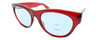 Profile View of Smith Optics Sophisticate-IMM Designer Progressive Lens Blue Light Blocking Eyeglasses in Crystal Deep Maroon Red Ladies Round Full Rim Acetate 54 mm