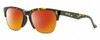 Profile View of Smith Optics Haywire-EPZ Designer Polarized Sunglasses with Custom Cut Red Mirror Lenses in Brown Tortoise Havana Crystal Gold Unisex Panthos Semi-Rimless Acetate 55 mm