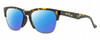 Profile View of Smith Optics Haywire-EPZ Designer Polarized Sunglasses with Custom Cut Blue Mirror Lenses in Brown Tortoise Havana Crystal Gold Unisex Panthos Semi-Rimless Acetate 55 mm