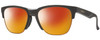 Profile View of Smith Optics Haywire-FRE Designer Polarized Sunglasses with Custom Cut Red Mirror Lenses in Matte Iron Grey Copper Unisex Panthos Semi-Rimless Acetate 55 mm