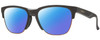 Profile View of Smith Optics Haywire-FRE Designer Polarized Sunglasses with Custom Cut Blue Mirror Lenses in Matte Iron Grey Copper Unisex Panthos Semi-Rimless Acetate 55 mm