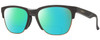 Profile View of Smith Optics Haywire-FRE Designer Polarized Reading Sunglasses with Custom Cut Powered Green Mirror Lenses in Matte Iron Grey Copper Unisex Panthos Semi-Rimless Acetate 55 mm