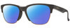Profile View of Smith Optics Haywire-FRE Designer Polarized Reading Sunglasses with Custom Cut Powered Blue Mirror Lenses in Matte Iron Grey Copper Unisex Panthos Semi-Rimless Acetate 55 mm