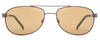 Front View of Reptile Highland Avaitor Designer Polarized Sunglasses Espresso/Amber Brown 61mm