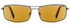 Front View of Reptile Taipan Unisex Rectangular Polarized Sunglasses Espresso/Amber Brown 58mm