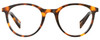 Front View of Levi's Seasonal LV1005 Designer Reading Eye Glasses with Custom Cut Powered Lenses in Havana Tortoise Brown Gold Ladies Round Full Rim Acetate 50 mm