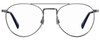 Front View of Levi's Seasonal LV1006 Designer Bi-Focal Prescription Rx Eyeglasses in Dark Ruthenium Silver Navy Blue Unisex Pilot Full Rim Stainless Steel 52 mm