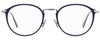 Front View of Levi's Timeless 5001 Unisex Designer Reading Glasses Blue Palladium Silver 50 mm
