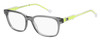 Profile View of Tommy Hilfiger TH1427 Designer Blue Light Blocking Eyeglasses in Grey Crystal Neon Yellow Unisex Oval Full Rim Acetate 50 mm