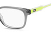 Side View of Tommy Hilfiger TH1427 Designer Progressive Lens Blue Light Blocking Eyeglasses in Grey Crystal Neon Yellow Unisex Oval Full Rim Acetate 50 mm